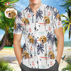 Benutzerdefiniertes Hundegesicht-hawaii-hemd, Individuelles Tropen-hemd, Personalisiertes Hawaii-hemd - DePhotoBoxer