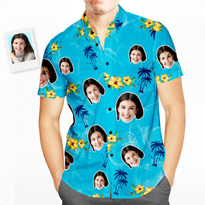 Kundenspezifisches Gesichts-alles- Gute zum Geburtstaghawaiianer-Hemd-Wasser kräuselt personalisierte Geburtstags-Geschenke