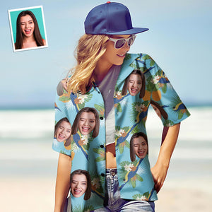 Benutzerdefiniertes Gesicht Hawaiihemd für Frauen Personalisiertes Frauen Foto Hawaiihemd Geschenk für sie - Toucan Party