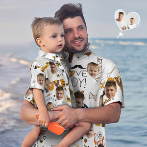 Benutzerdefiniertes Gesicht Hawaiian Shirt Passend Vatertag Shirt Vatertag Geschenk für Best Dad