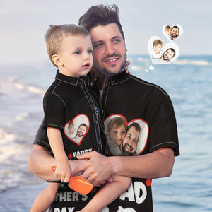 Benutzerdefinierte Foto Hawaiian Shirt Personalisierte Vater und Sohn Hawaiian Shirt Geschenk Vatertag Geschenk