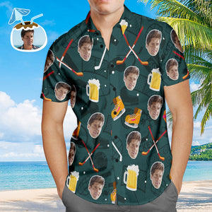 Benutzerdefinierte Männer Hockey Hawaiian Shirts Aloha Beach Shirt für Männer Perfekte Hockey Kleidung