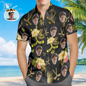 Benutzerdefinierte Männer Hockey Hawaiian Shirts Aloha Beach Shirt für Männer Geschenk für Hockey Liebhaber