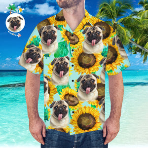 Benutzerdefiniertes Gesicht Hawaii-hemd, Personalisiertes Hawaii-hemd, Sommer-sonnenblumen-hemd - DePhotoBoxer