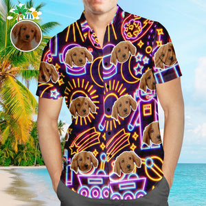 Benutzerdefiniertes Gesichts-hawaii-hemd, Science-fiction-männer, Beliebtes All-over-print-mode-hawaii-strandhemd, Weihnachtsgeschenk - DePhotoBoxer