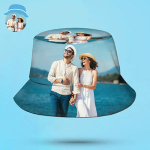 Benutzerdefinierte Bucket Hat Unisex Foto Bucket Hat Personalisieren Breiter Krempe Outdoor Sommer Cap Wandern Strand Sport Hüte Geschenk für Liebhaber