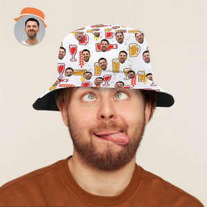 Kundenspezifischer Eimer-Hut personifizieren Gesicht-Bier-Eimer-Hut-Sommer-breite Krempe-Fischer-Hut-Geschenke