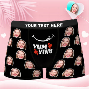 Boxer mit individuellem Gesicht personalisierter kundenspezifischer Text der lustigen Gesichtsunterwäsche - YUMYUM