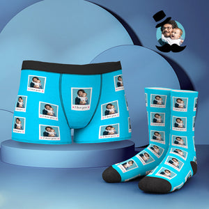Benutzerdefinierte Face Boxer Shorts und Socken Set I LOVE YOU