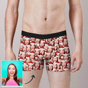 Fröhliche Weihnachten Kundenspezifische Gesicht Boxershorts Unterhose - Beste Geschenk für Liebhaber