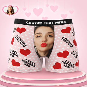 3D Previrew Custom Face Man Boxer Shorts I Fucking Love You