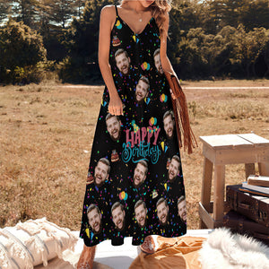 Benutzerdefinierte Face Sling langes Kleid Streamer einzigartiges Geburtstagsgeschenk