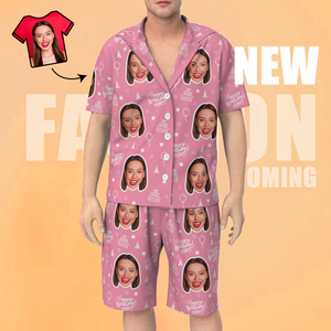 Custom Face Kurzarm-Pyjama Einzigartiges Geburtstags-Foto-Geschenk für den besten Freund
