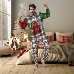 Benutzerdefinierter Text Weihnachts-onesies Pyjama Einteiler Nachtwäsche Weihnachtsgeschenk - DePhotoBoxer
