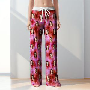Maßgeschneiderte Batik-pyjamas Für Damen. Rosa Batik-pyjama-hosen - DePhotoBoxer