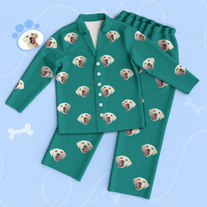 Personalisierter Grüner Haustier-gesichts-pyjama, Personalisierter Gesichts-pyjama - DePhotoBoxer
