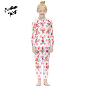 Benutzerdefinierte Langarm-Pyjamas mit Namen und Alter Kinderanzug Geburtstagsgeschenke – Geburtstagstorte