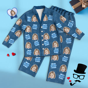 Benutzerdefinierte Gesicht Langarm Pyjamas Nachtwäsche Set Vatertag Geschenk für Papa für BEST DAD EVER