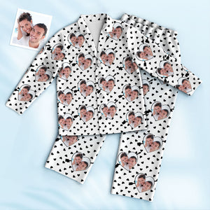 Benutzerdefinierte Foto Pyjamas Personalisierte Spezielle Liebe Herzen Frauen Männer Set Pyjamas