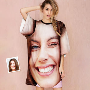 Benutzerdefinierte Foto Gesicht Nachthemd Kreative Parodie Frauengesicht Lustige Geschenke - DePhotoBoxer