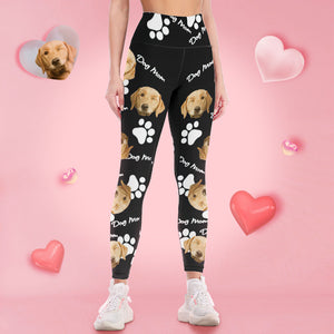 Benutzerdefinierte Gesicht Leggings und Tank Top Yoga Kleidung Anzug Muttertagsgeschenk - Hundemama