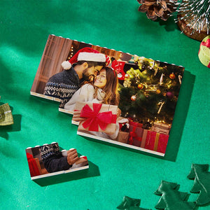 Weihnachtsgeschenke Personalisierte Gebäude Ziegel Benutzerdefinierte Foto Block Quadrat Form