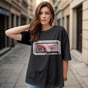 T-shirt Mit Individuellen Augen Und Namen, Lustiges T-shirt Mit Großen Augen, Geschenk Für Paare - DePhotoBoxer