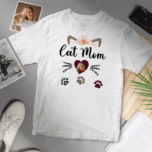 Kundenspezifisches Gesichts-T-Shirt Katzen-Mamma-Katzen-Gesichts-personalisiertes Shirt