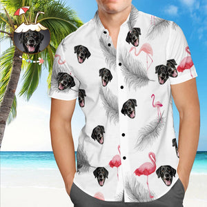 Individuelles Hawaii-hemd Mit Hundegesicht, Individuelles Foto-hawaii-hemd, Individuelles Tropen-hemd - DePhotoBoxer
