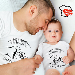Kundenspezifischer Name Hemd Personalisierte Papa und Baby Passende Outfits Beste Freunde Für Leben Vatertag Geschenke