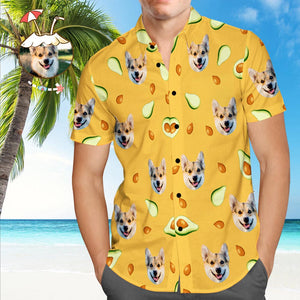 Personalisiertes Hawaii-hemd Mit Hund Darauf, Personalisiertes Hawaii-hemd, Avocado-strand-hemd - DePhotoBoxer