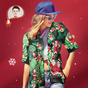 Benutzerdefiniertes Gesicht, Personalisiertes Weihnachts-hawaii-hemd Für Damen, Cool Bleiben, Weihnachtsmann-weihnachtsgeschenke - DePhotoBoxer