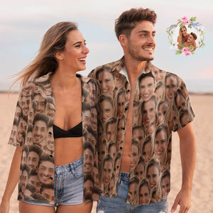 Benutzerdefiniertes Face Mash Paar Passende Hawaii-hemden Als Valentinstagsgeschenk - DePhotoBoxer