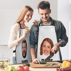 Kundenspezifisches Gesicht Und Name Küchenschürze Personalisierte Schürze Für Männer Frauen Koch Kochgeschenk - DePhotoBoxer