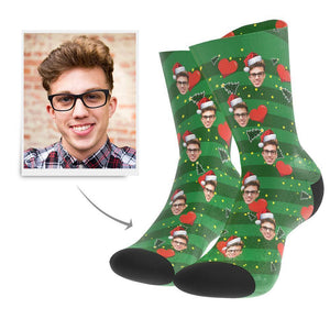 Interessante Geschenkideen Personalisierte Gesicht Socken Bedrucken mit Foto (Herz)
