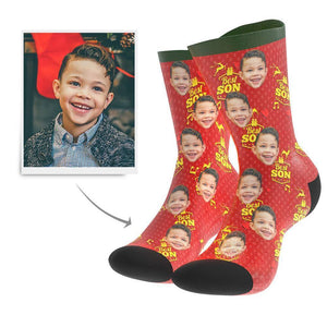 Interessante Geschenkideen Personalisierte Gesicht Socken Bedrucken mit Foto (Sohn)