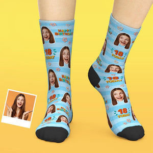 Benutzerdefinierte Gesicht und Geburtstag Alter Socken Happy Birthday Socken