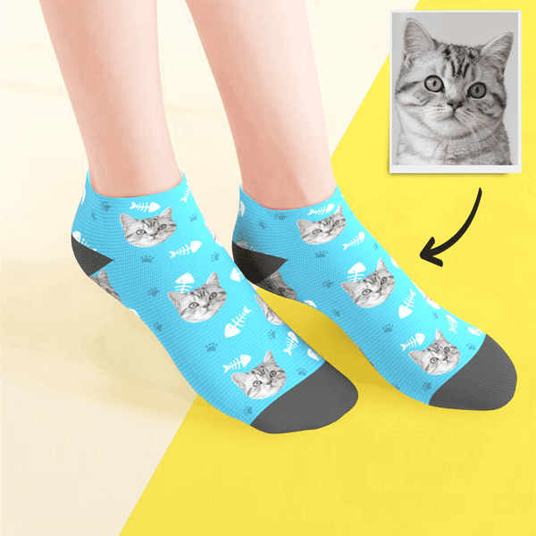 Benutzerdefinierte Low Cut Knöchel Gesicht Socken Katze Sommer Foto Haustier Socken