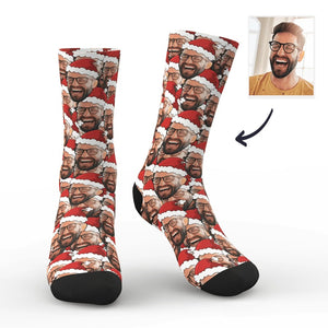 Weihnachtsgeschenk Kundenspezifische Socken Weihnachtsmann Gesicht Socken - Beste Geschenk für Liebhaber
