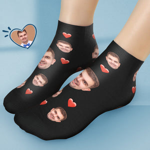 Benutzerdefinierte kurze Gesicht Socken Personalisierte Foto Knöchel Socken Sommer Geschenke mit Herz