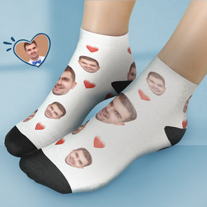 Benutzerdefinierte kurze Gesicht Socken Personalisierte Foto Knöchel Socken Sommer Geschenke mit Herz