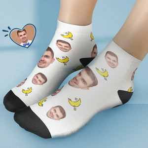 Benutzerdefinierte kurze Gesicht Socken Personalisierte Foto Knöchel Socken Sommer Geschenke mit Mond