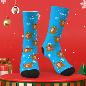 Benutzerdefinierte Gesicht Socken Personalisierte Foto Weihnachten Socken mit Bunt