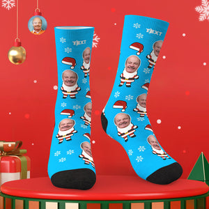 Benutzerdefinierte Gesicht Socken Personalisierte Foto Santa Socken Weihnachtsgeschenk