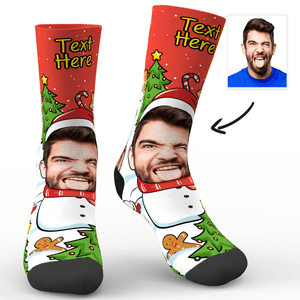 Weihnachtsgeschenk Kundenspezifische Socken Weihnachtsmann Gesicht Socken