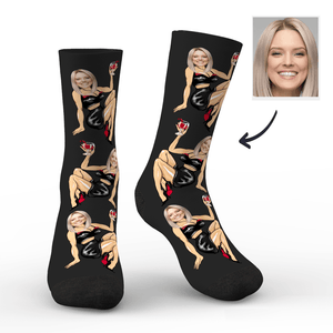Männer Kundenspezifische Gesicht auf Sexy Frau Körper Socken