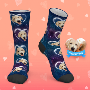 Benutzerdefinierte Socken Gesichtssocken Love Galaxy