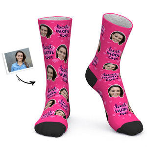 Muttertagsgeschenk - Personalisierte Socken Personalisierte Foto-Socken Rosa Herz Beste Mutter aller Zeiten