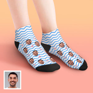 Custom Low Cut Ankle Face Socks Pink Flamingos - DePhotoBoxer