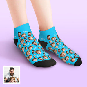 Custom Low Cut Ankle Face Socks To The Best Dad - DePhotoBoxer